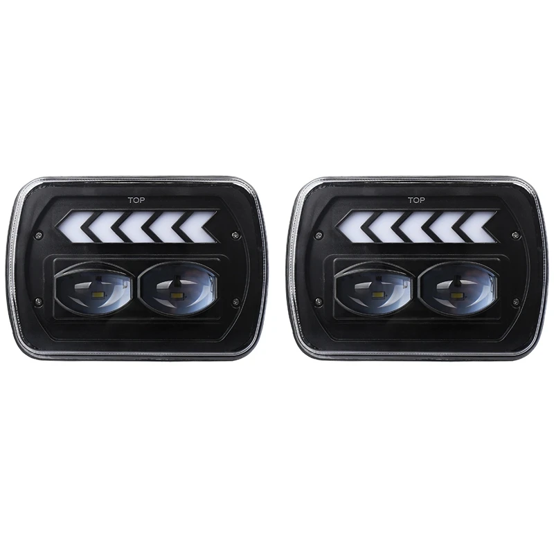 2 шт. 5X7 дюймов светодиодные фары фара ангельский глаз с поворотом одиночный свет