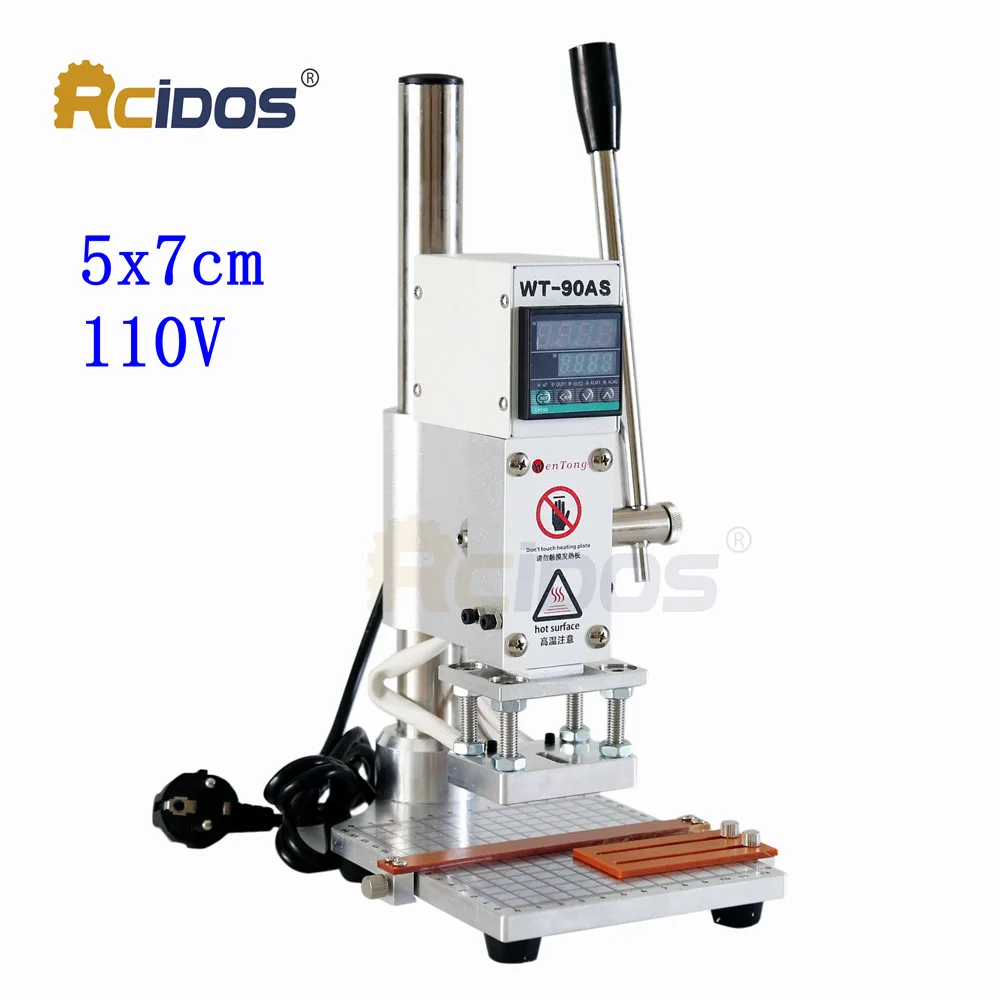 5x7cm 110 fix holder WT-90AS RCIDOS штамповочная машина, кожа бронзирование/Биговка машина, машина для горячего тиснения фольгой, кожа эмбосор 110 V/220 V - Цвет: 5x7cm 110 fix holder