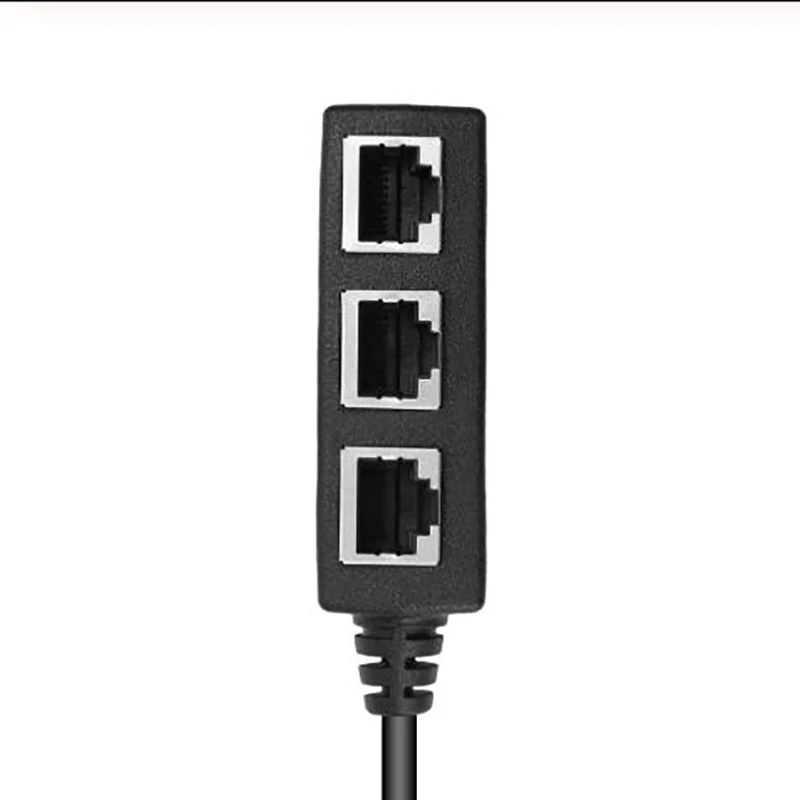 RJ45 LAN Ethernet Черный сетевой разъем сплиттер Кабель-адаптер для сетевого расширения