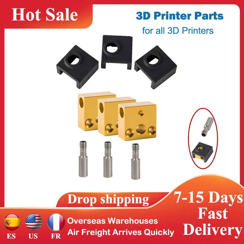 

3D Printer Parts Silicone Socks Kit for MK7 MK8 Extruder Ender 3/Ender 3 Pro/Creality CR-10/CR10S/S4 /S5 Replacement Accessories