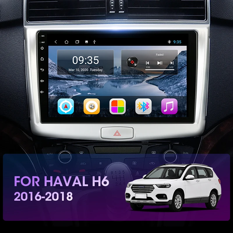 JMCQ Android 9 0 для GREAT WALL Haval H6 2013 2017 Автомобильный мультимедийный видеоплеер 4G net