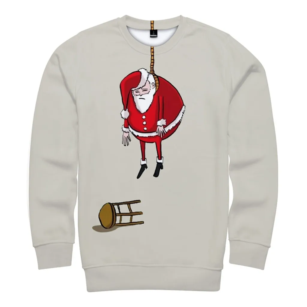 Рождественские толстовки с 3d принтом зимние капюшоном для женщин пуловер