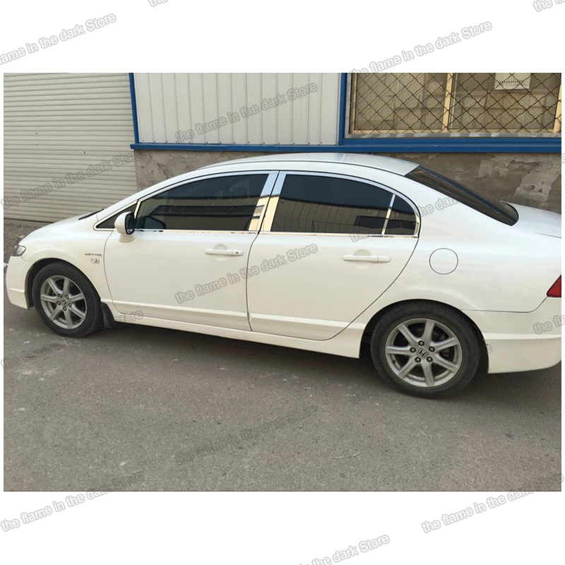 Lsrtw2017 304 нержавеющая сталь окна автомобиля планки украшения для Хонда цивик 2006 2007