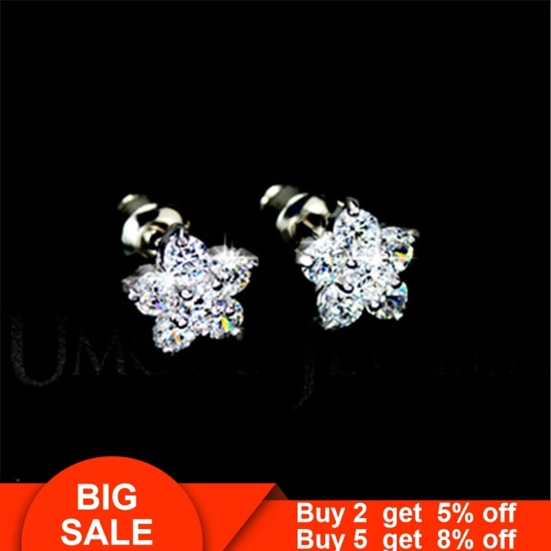 Очарование серьги гвоздики с цветочным украшением из серёжки настоящего