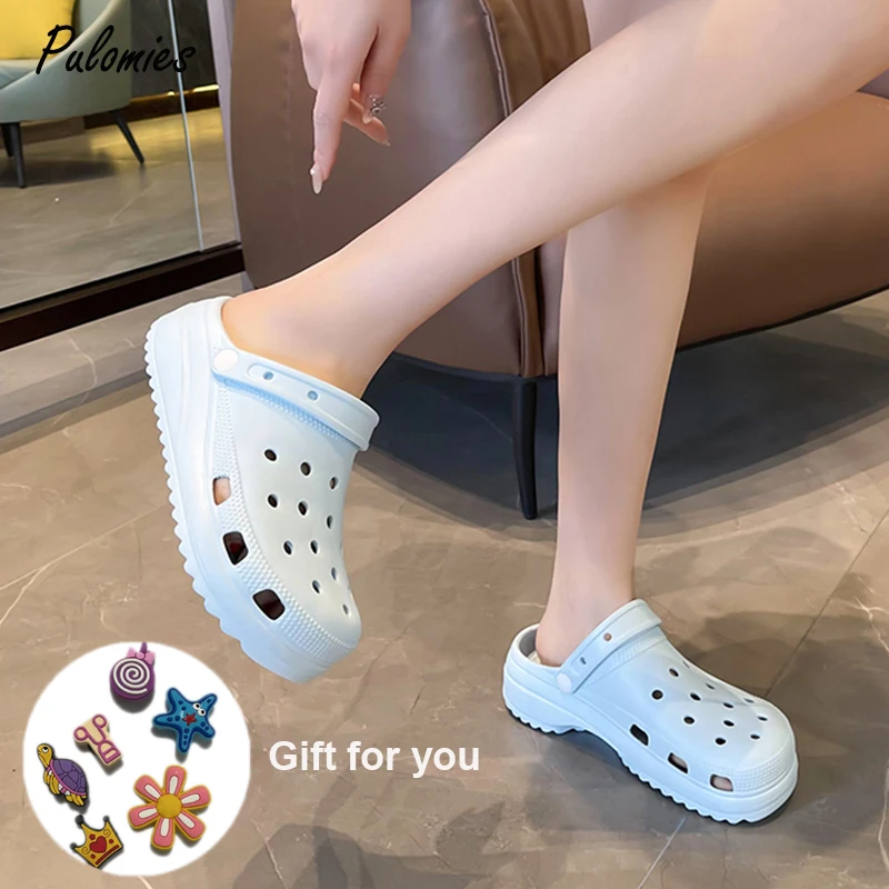 

Шлепанцы женские на платформе 4 см, Нескользящие сандалии с дезодорирующим эффектом, обувь для сада и сада, Размеры 35-41, лето 2022