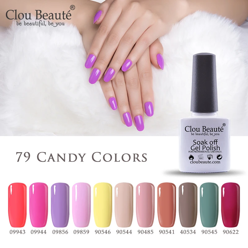 Гель-лак для ногтей Clou Beaute 79 цветов полуперманентный замачивающийся лак для ногтей маникюрный УФ СВЕТОДИОДНЫЙ Цветной Гель-лак 10 мл серия Nude