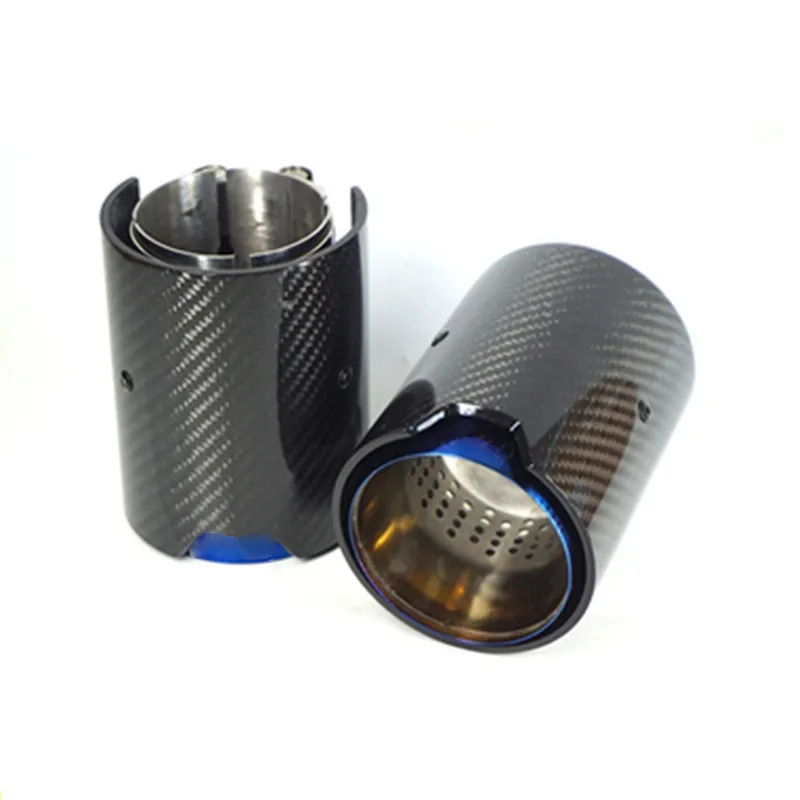 

Car Exhaust Tail Pipe Carbon Blue Exhaust Muffler Tips For BMW F87 M2 F80 M3 F82 F83 M4 Glossy Exhaust Tip MP