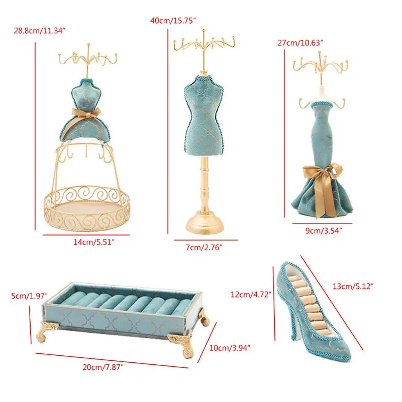 

5Pcs Shoes Ring Holder Princess Jewelry Stand Dress Human Model High Heels Rack