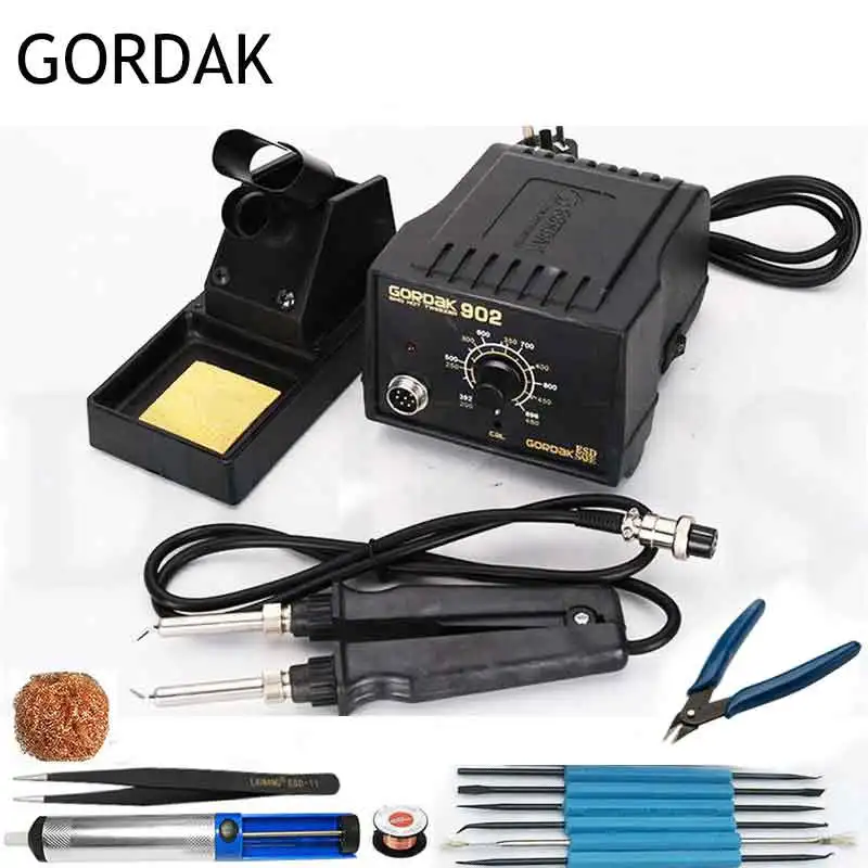 Оригинальная паяльная станция GORDAK 902 с постоянной температурой, двойной Железный зажим, электрический нагревательный зажим, пинцет, инструменты для распайки - Цвет: C