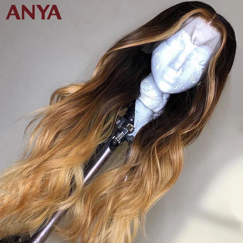 Женский парик с эффектом омбре Anya Wig 1b 4 27 из натуральных волос предварительно
