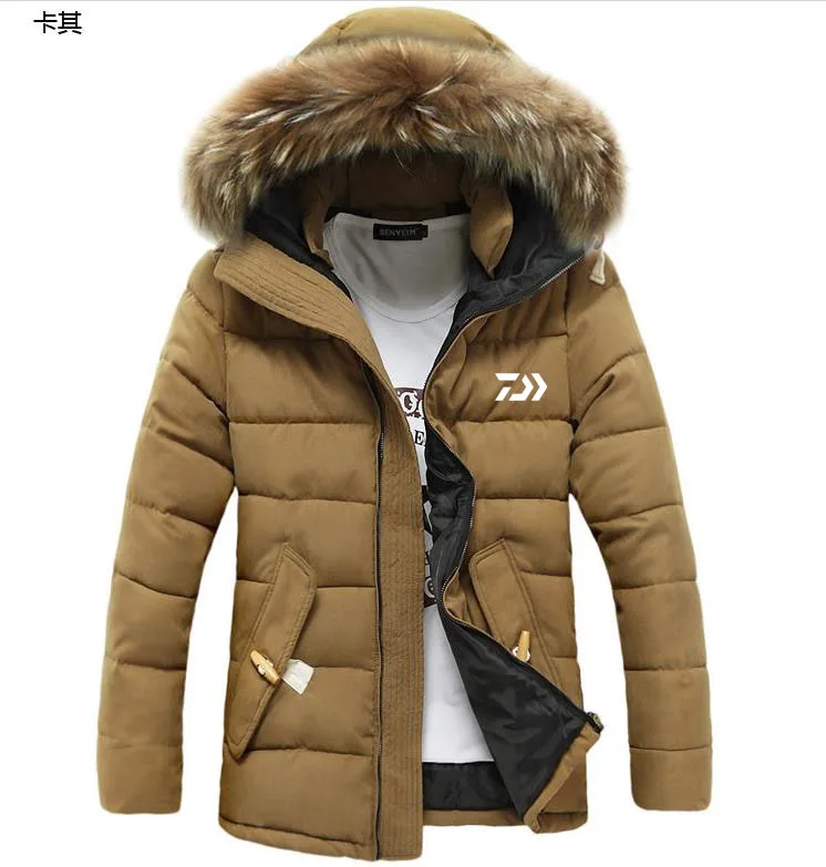 

New Daiwa Fishing Jackets Autumn Winter Thick Warm Anti Cold Camping Fishing Clothing Men Hooded Fishing Cotton Padded Coats