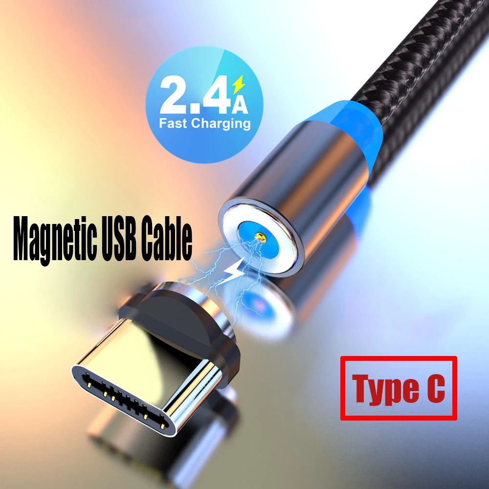 Магнитный usb кабель Type C 2 4a зарядный провод магнитный USB для Samsung Huawei Honor Xiaomi Redmi OnePlus