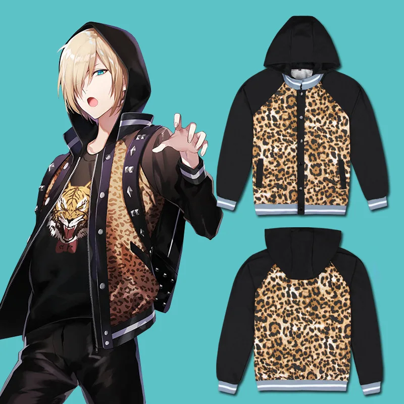 

Anime Yuri Plisetsky Cosplay Sweatshirt Hooded Jacket Coat Yuri!! on Ice Cosplay Costume For Unisex Sportswear Coat Pants