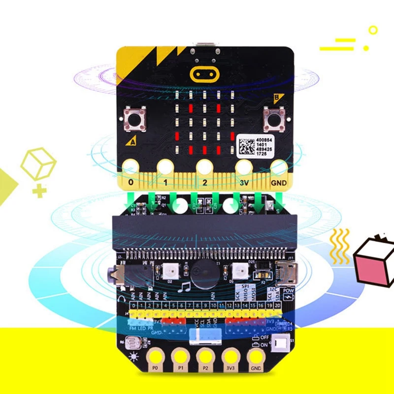 Для базового: Плата расширения Bit IO горизонтального типа материнская плата Microbit