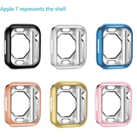 watch cover case for apple watch 645321 40mm 44mm half pack electroplating tpu 6 colors cases for iwatch series 7 41mm 45mm