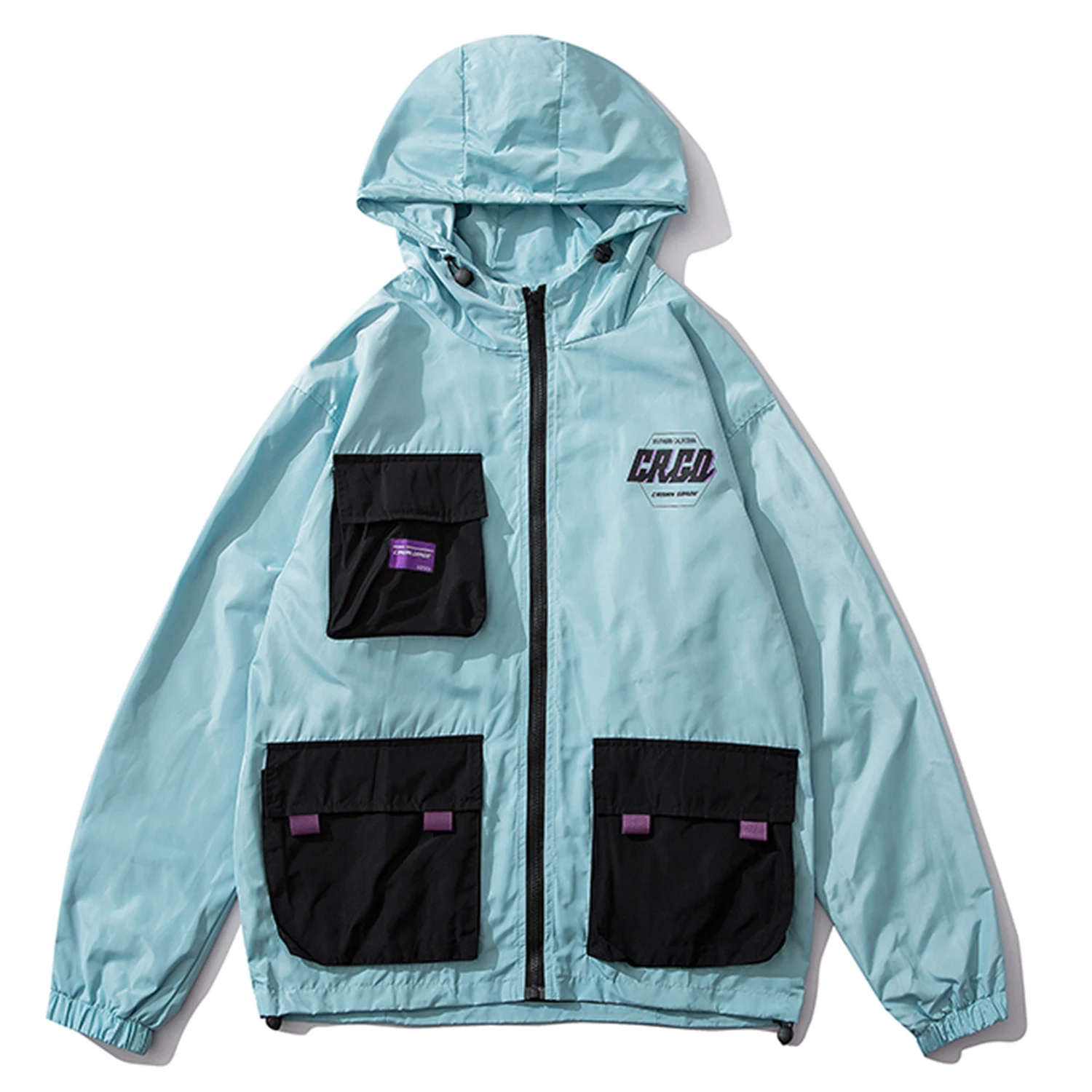 В стиле хип-хоп Цвет часы с несколькими карманами мужские куртки 2019 Harajuku в