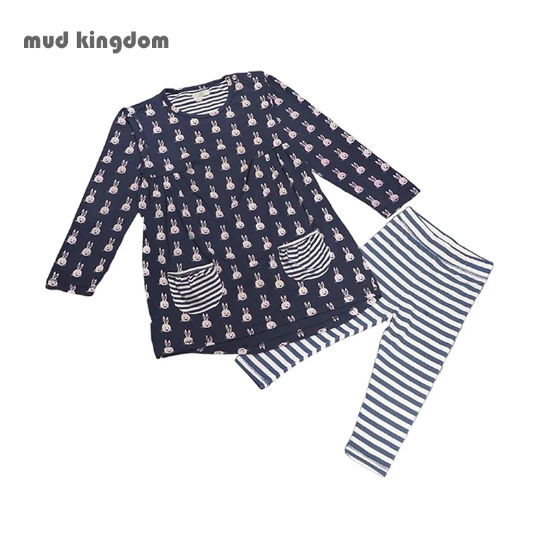 

Детский комплект из платья и брюк, с длинным рукавом и карманами