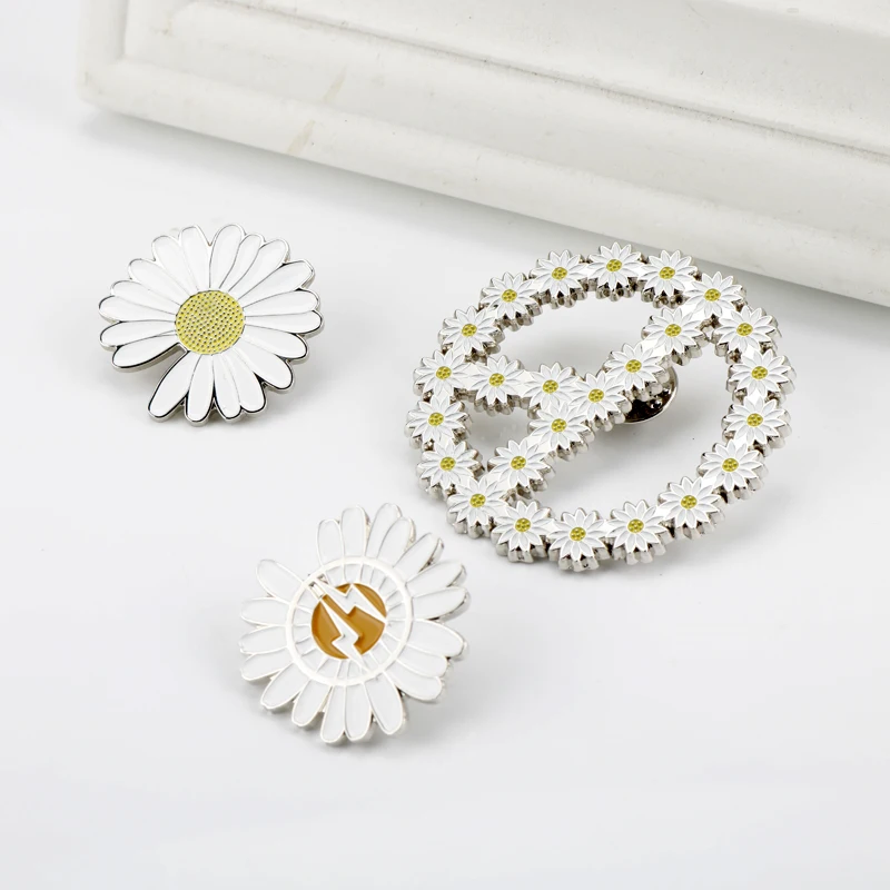 Модная Брошь Стразы GD молния Маргаритка цветок булавки джинсовая куртка одежда