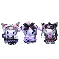 10cm original tomy sanrio plush my melody kuromi anime characters plush toy doll pendant pvc action figure collection model toys