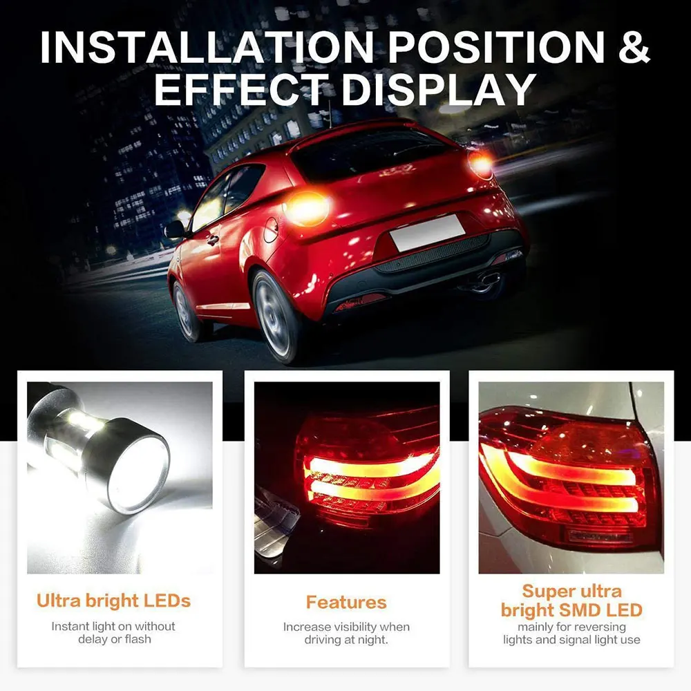 VANSSI 1156 BA15S P21W LED Bulb P21/5W Bay15d 1157 T20 W21/5W 7443 Car Turn Signal Reverse Backup Brake Stop DRL Lights | Автомобили и