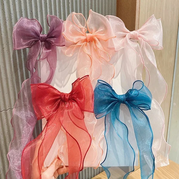 

Children Cute Ribbon Lace Bow Ornament Hair Clips Girls Lovely Sweet Barrettes korean hair accessories