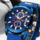 Часы наручные NIBOSI мужские спортивные, брендовые Роскошные Кварцевые водонепроницаемые в стиле милитари, с автоматической датой и силиконовым ремешком