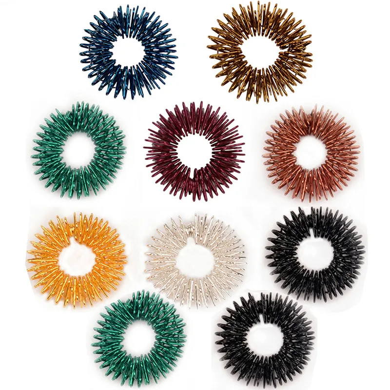 10 шт./лот кольцо для массажа пальцев стимуляция эластичной акупунктуры рук