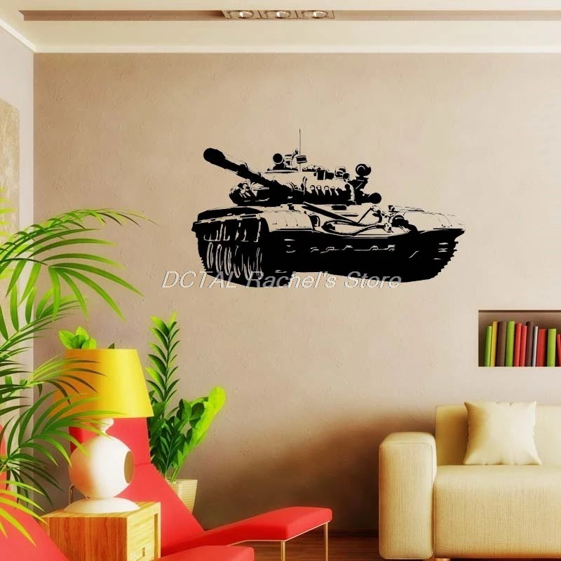 Танк Vstank Russian Army Tank T72 M1 Wall Sticker Military Weapon Army Decal Vinyl Sticker House Murals For Kids Room Decoration