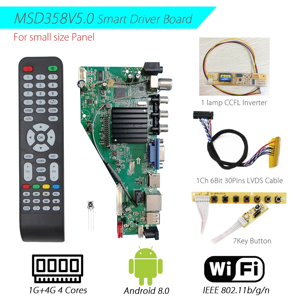 Android 8 0 1G + 4G 4 ядра MSD358V5.0 интеллигентая (ый) смарт Беспроводной Wi Fi ТВ ЖК дисплей