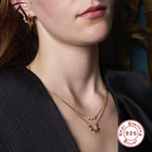 Автоклав Ins персонализированные заклепки 925 Серебряное ожерелье для женщин ювелирные изделия Очаровательная подвеска на цепочке ожерелье Бижутерия Воротник