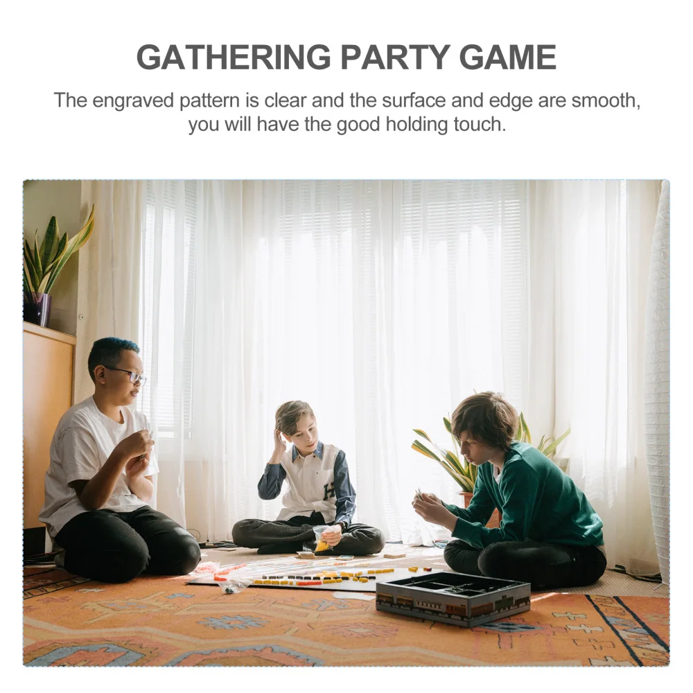 

1 Set Mini Mahjong Game Traditional Chinese Mahjong Family Mahjong Tile Set