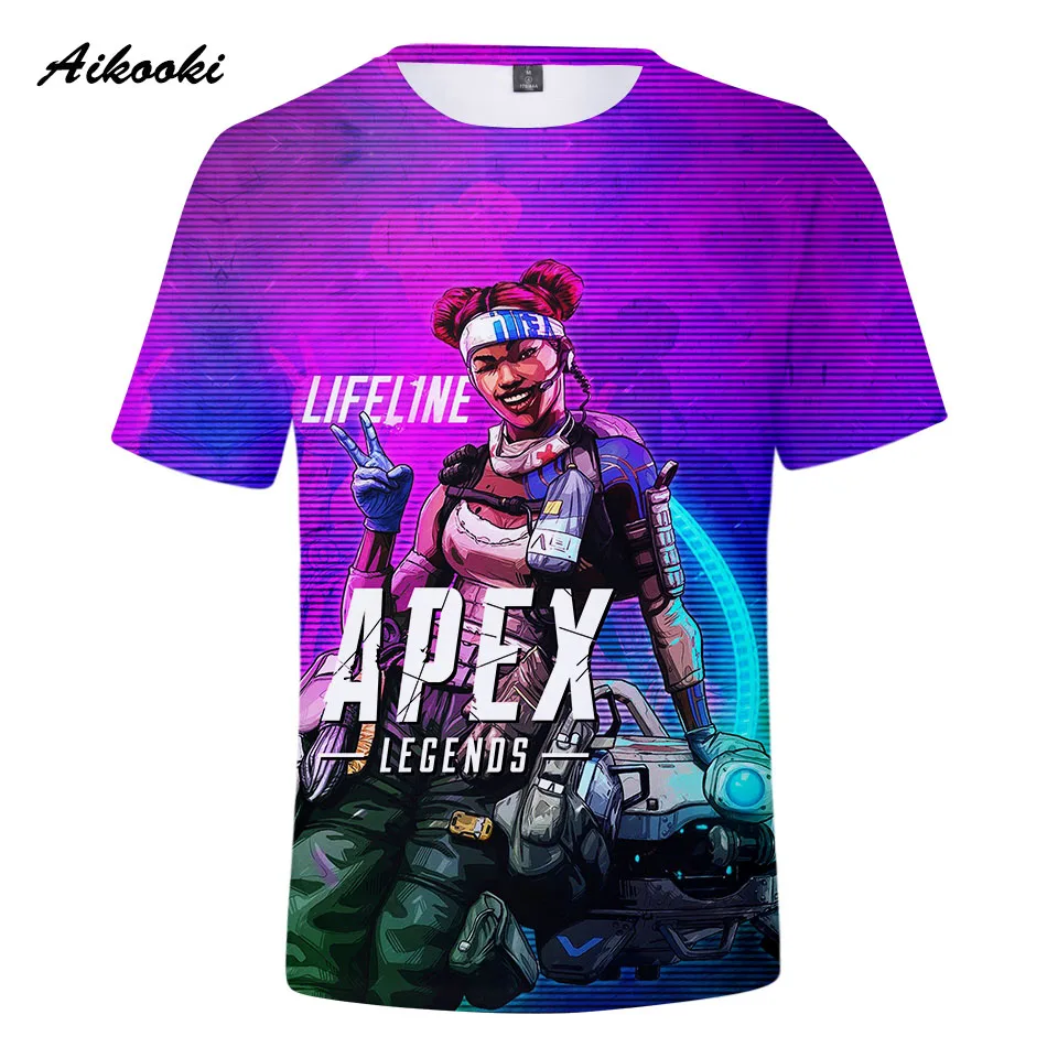 Футболка Apex Legends для мужчин и женщин популярная рубашка с 3D рисунком коротким