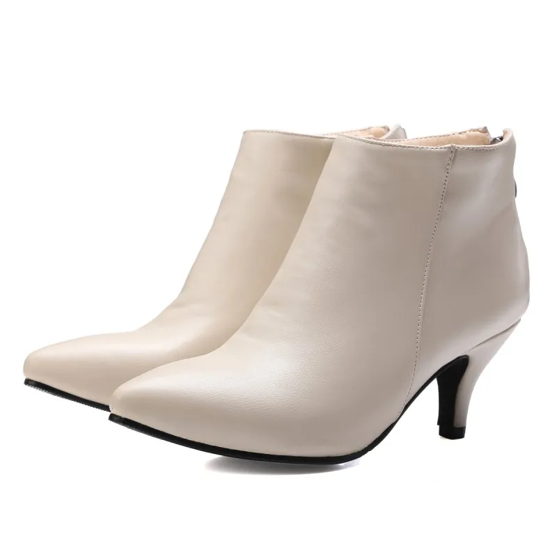 Big Size 9 10 11-17 boots women shoes ankle for ladies woman winter Pointed pure color | Обувь