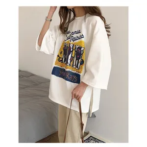 Футболки женские свободные, с коротким рукавом, в стиле Харадзюку