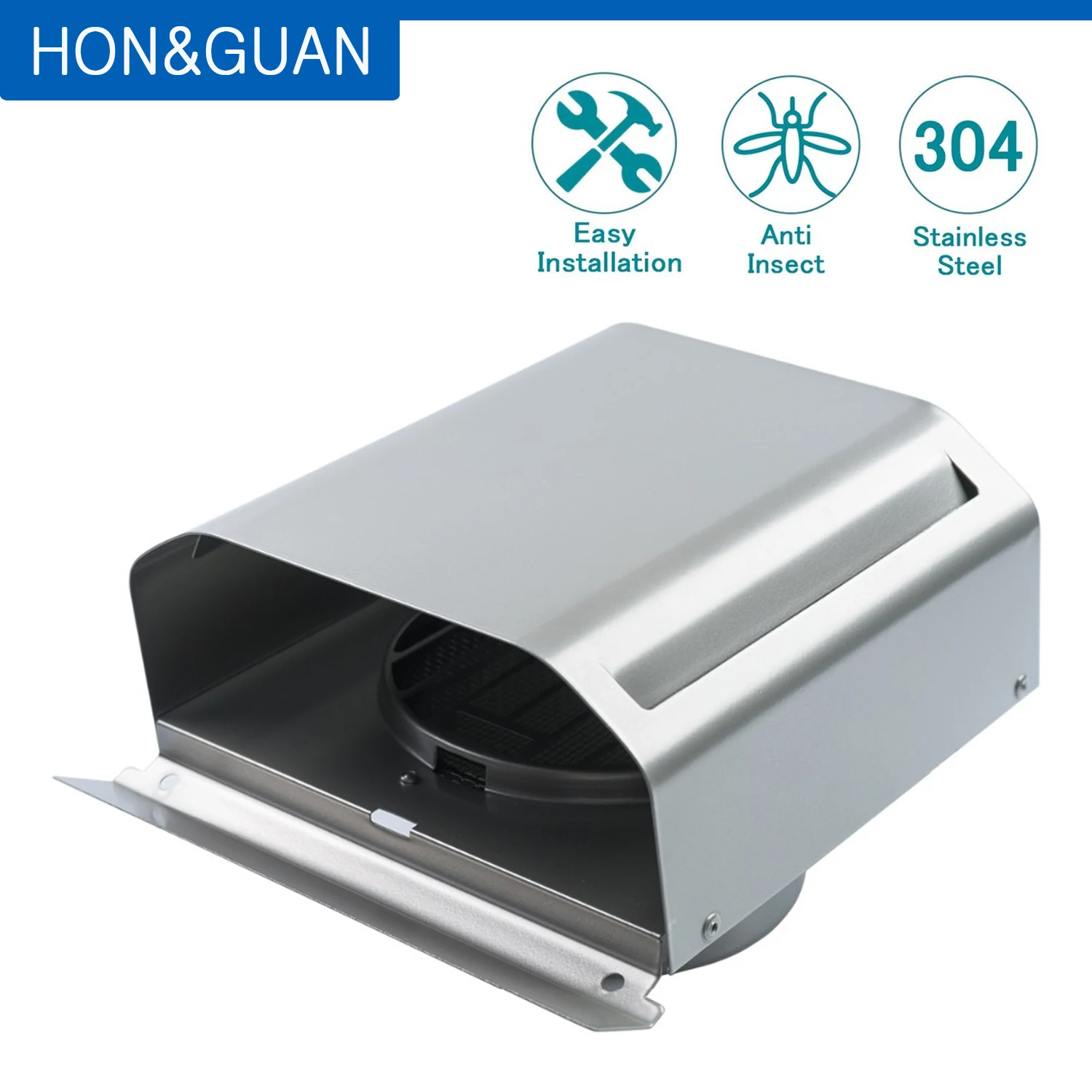 Решетка вентиляционного отверстия Hon & Guan прямоугольная решетка для 4 дюйма из