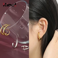 kinel fashion 925 sterling silver earrings for women 18k gold jewelry 2020 new c shape letter silver earrings korea