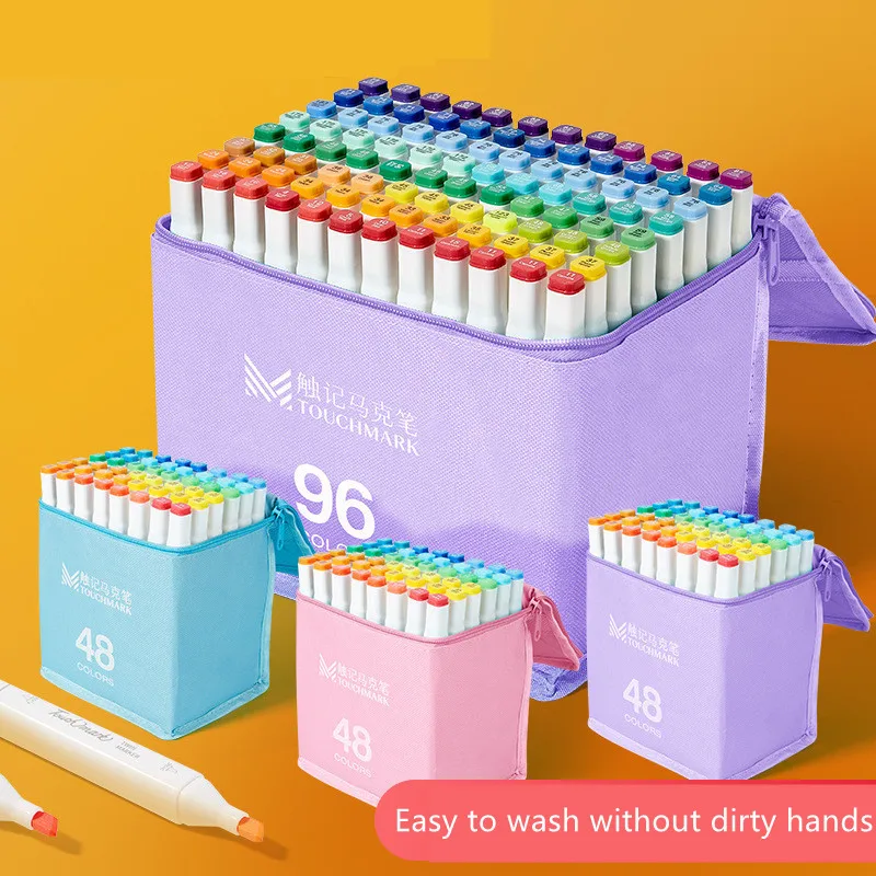 

Washed Art Marker Set 36/48/72/96 Colors washable Alcohol Base Markers Manga Sketch Drawing Marker Pen For Dual Headed Tip Pen