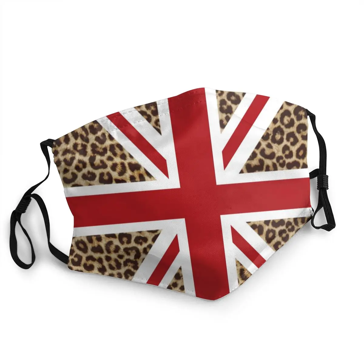 

United Kingdom UK Union Jack Flag Leopard Non-Disposable Face Mask Anti Haze Anti Dust Protection Cover Respirator Mouth Muffle