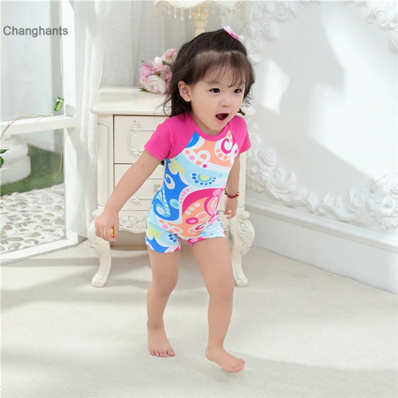 Детский цельный купальный костюм для девочек 1 8 лет одежда серфинга пляжная