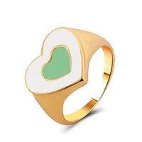 double heart ring sweet alloy heart shaped dripping oil ring index finger ring accessories female wedding jewelry