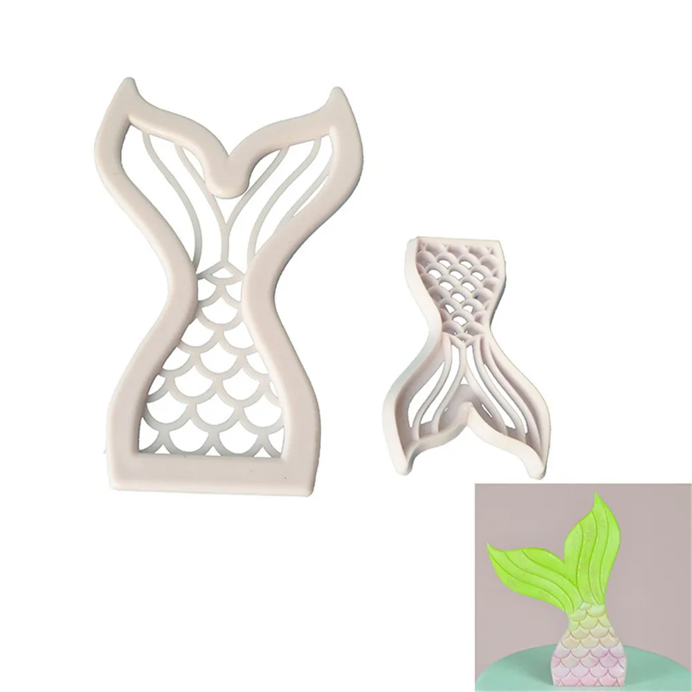 

Mermaid Tail Mold Fondant Cupcake Cake Decorating Baking Tools Handmade Soap Mold Fish Fork tail