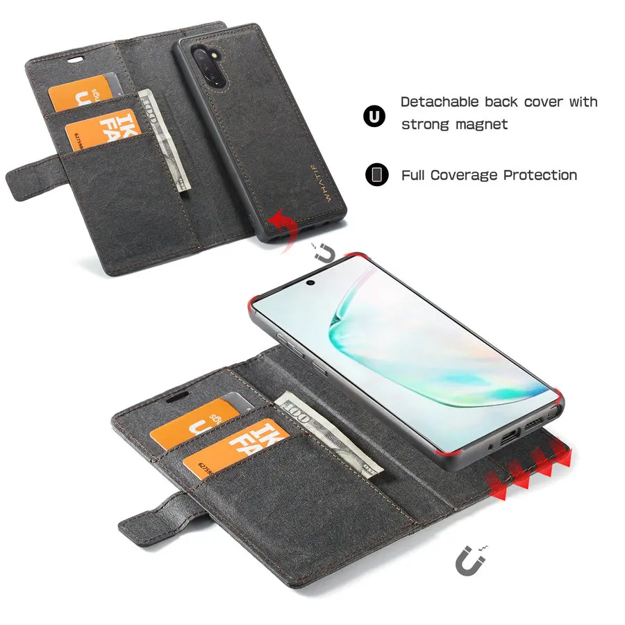 Оригинальный чехол CaseMe для Samsung Galaxy Note 10 2 в 1 из крафт бумаги Отделяемый кожаный
