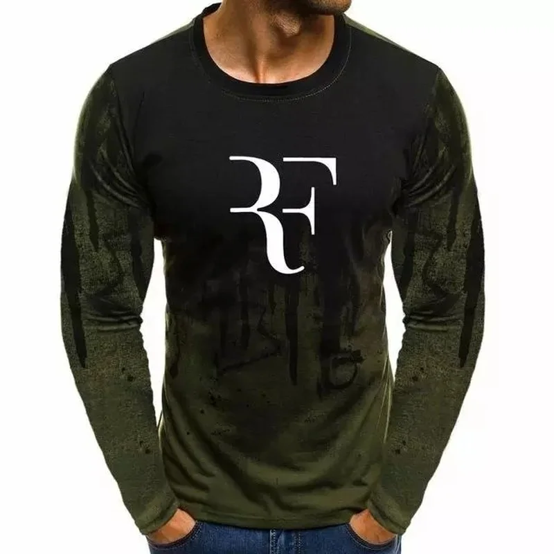 Мужской пуловер из хлопка с градиентным принтом круглым вырезом | Мужская одежда