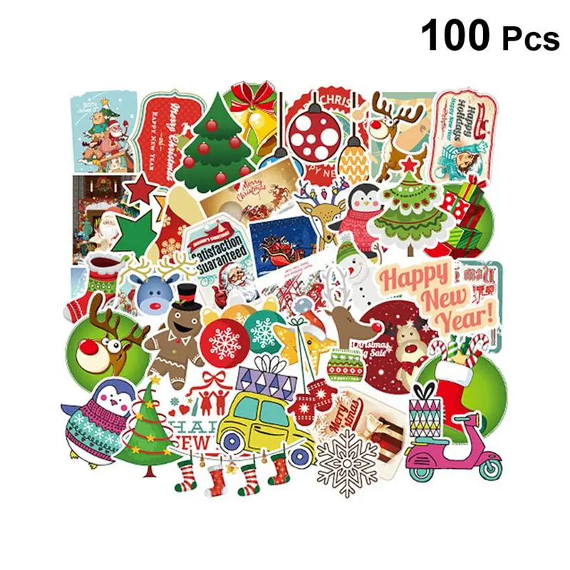 100 шт наклейки очаровательные рождественские креативные Мультяшные не
