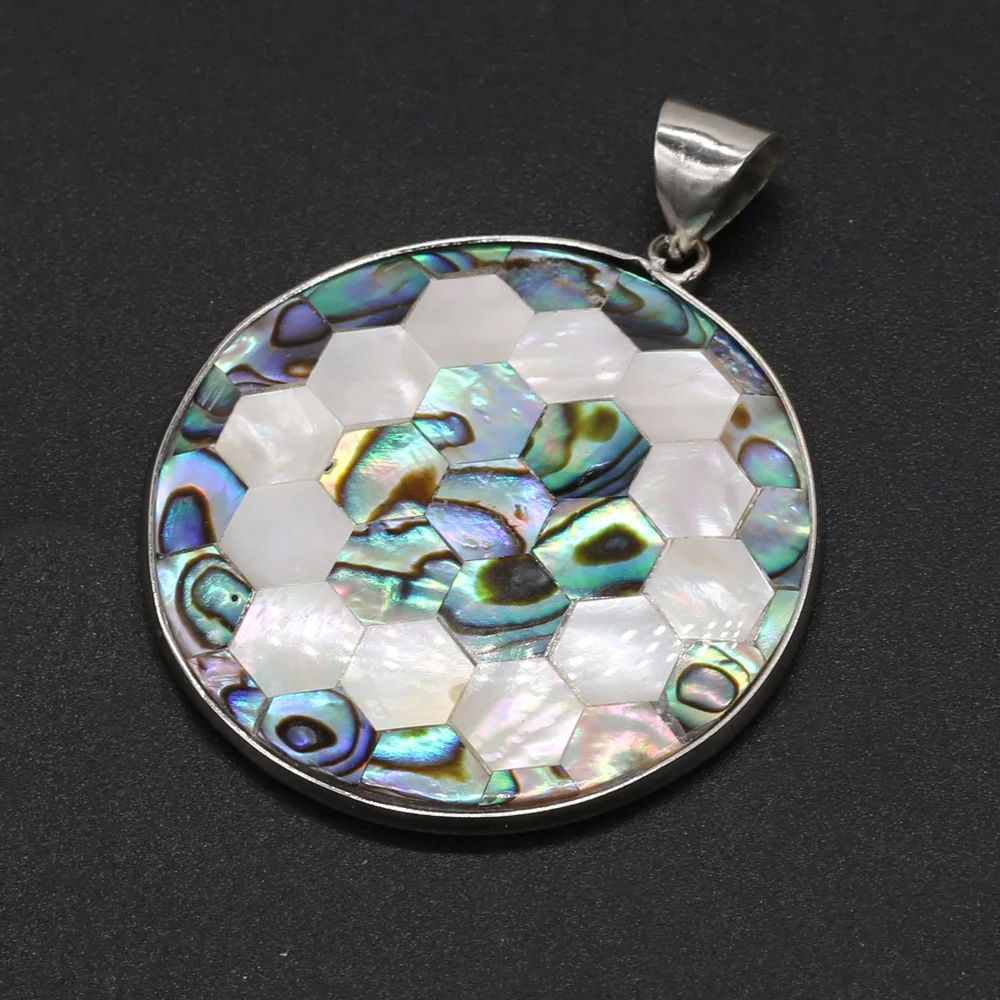 

Natural Round Mother of Pearl Shell Charms Pendants for Necklaces Earring Jewelry Making DIY Accessories Women Gift Size 40x40mm