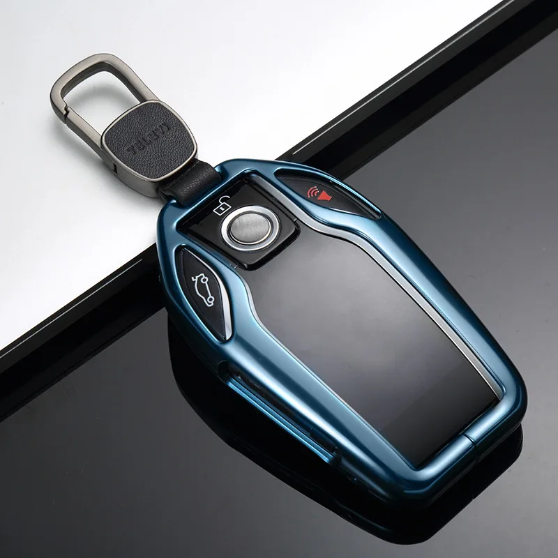 Алюминий брелок для автомобильных ключей светодиодный Дисплей ключ крышка чехол