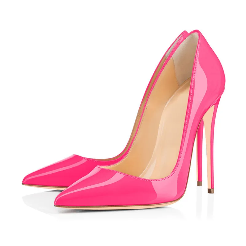Large Size Shoes Woman Classic Leopard High Heels 12cm/10cm Leather Lady Shoes Simple Style Pointed Toe Women Pumps Party Shoes
