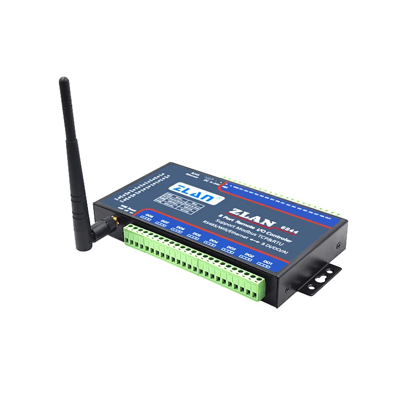 Zlan6844 Rs485 Wifi Ethernet Rj45 8 канальный Di Ai Do Modbus I/o Модуль Rtu сборщик данных пульт