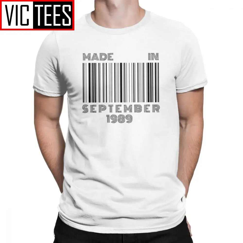 Made In September 1989 Born In September 30th Birthday Gift  Men T Shirts for Men Tops Plus Size Tee Shirt Pure Cotton T-Shirts