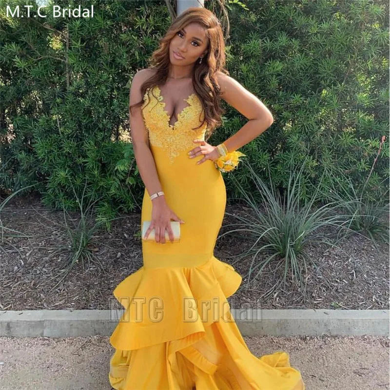 Длинные золотые блестящие платья с аппликациями эластичные атласные черные для